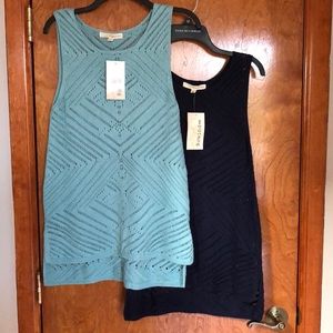 NWT Crochet Tunics Set of two! Teal and Navy Blue